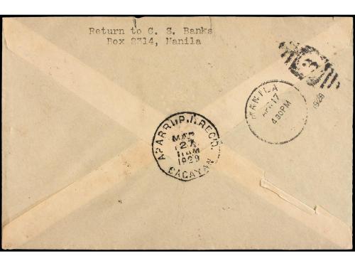 ✉ FILIPINAS. 1929 (21 Marzo). AIR MAIL. MANILA a APARRI y vu