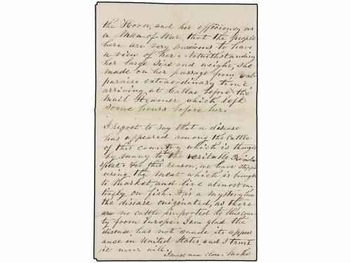 ✉ PANAMA. 1866 (May 11). PANAMA BAY. U.S.S. "ST. MARYS". Env