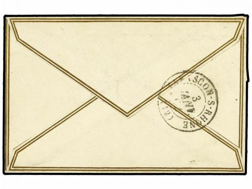 ✉ FRANCIA. Yv. 13. 1862. EYGUIERES a TARASCON. 10 cts. bistr