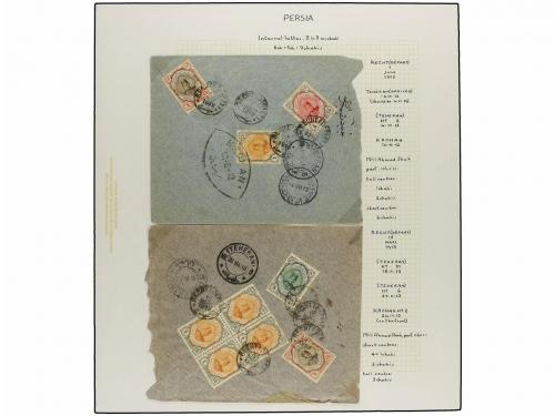 ✉ IRAN. 1911-21 issue. Fourteen covers, diverse frankings. (