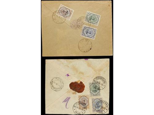 ✉ IRAN. 1911-21 issue. Ninetten registered internal covers, 