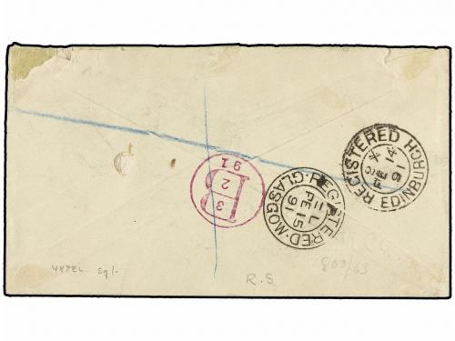 ✉ ISLANDIA. Mi. 7/10A, 12B, 13B + D3A, 5A. 1891. REYKJAVIK t