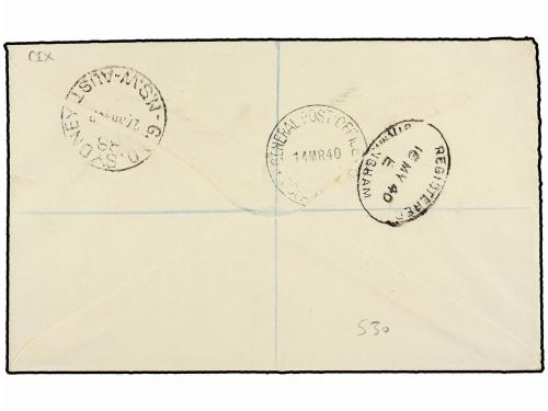 ✉ GILBERT Y ELLICE. Sg. 12, 13 (4). 1940. ABEMANA to ENGLAND