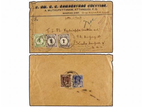 ✉ BIRMANIA. 1940. RANGOON to KUALA LUMPUR (Malaya). Envelope