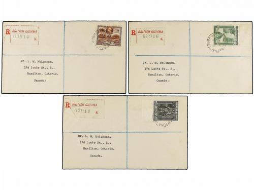 ✉ GUAYANA BRITANICA. Sg. 288/300. 1935. BRITISH GUIANA to CA