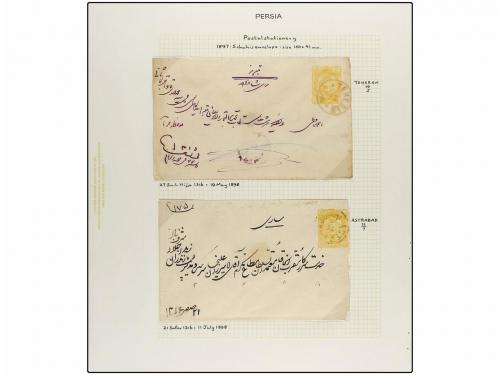 ✉ IRAN. 1898-99. Nine postal stationary envelopes, of 5 ch.,