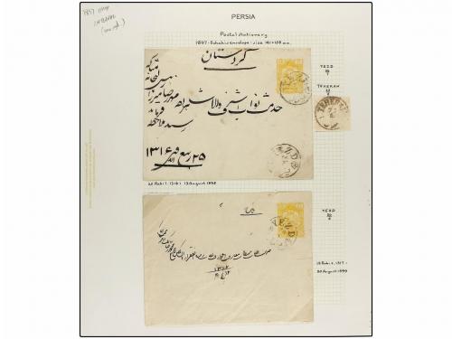 ✉ IRAN. 1898-99. Nine postal stationary envelopes, of 5 ch.,