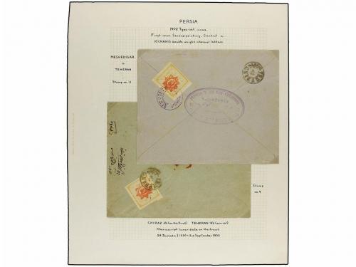 ✉ IRAN. Sc. 283, 284 (9). 1902. PROVISIONAL ISSUE. (2nd prin