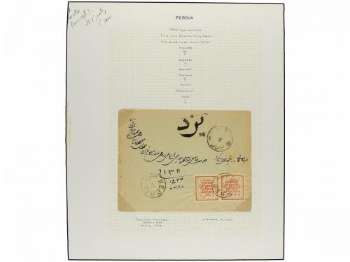 ✉ IRAN. Sc. 283, 284 (9). 1902. PROVISIONAL ISSUE. (2nd prin