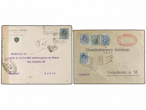 LOTES y COLECCIONES. ESPAÑA. Conjunto de 5 cartas certificad