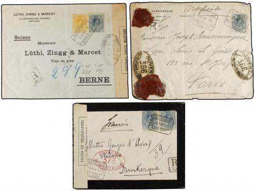 LOTES y COLECCIONES. ESPAÑA. Conjunto de 5 cartas certificad