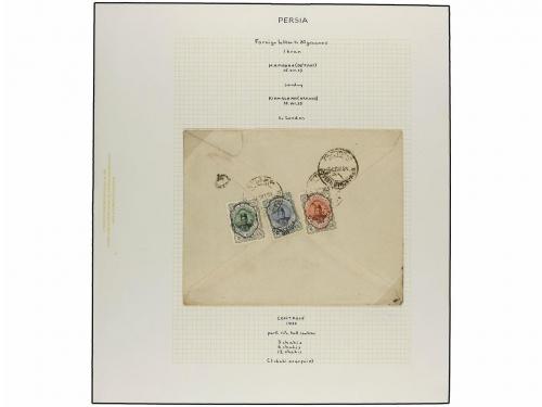 ✉ IRAN. 1923-24. PROVISIONAL ISSUE. Five covers sent abroad,