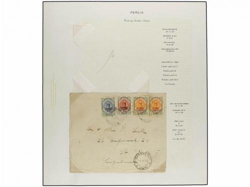 ✉ IRAN. 1923-24. PROVISIONAL ISSUE. Five covers sent abroad,