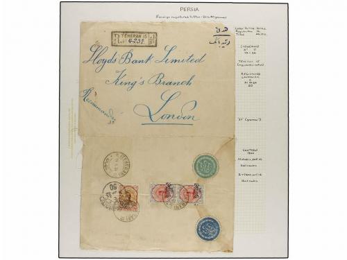 ✉ IRAN. 1922. PROVISIONAL ISSUE. Fifteen covers sent abroad,