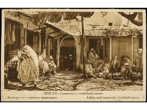 ✉ MARRUECOS. 1933. TETUAN a BRUSELAS. Tarjeta Postal con fra