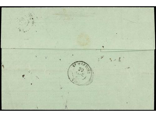 ✉ FRANCIA. Yv. 22. 1867. TOULOUSE a ST. MARTORY. 20 cts. azu