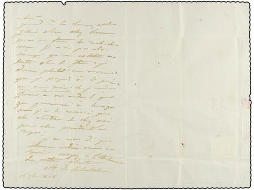 ✉ FRANCIA. Yv. 3. 1849. PARÍS a LIMOGES. 20 cts. negro. Pape
