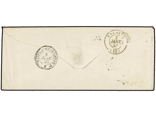 ✉ FRANCIA. Yv. 14. 1857. ARGENTAN a FALAISE. 20 cts. azul. S