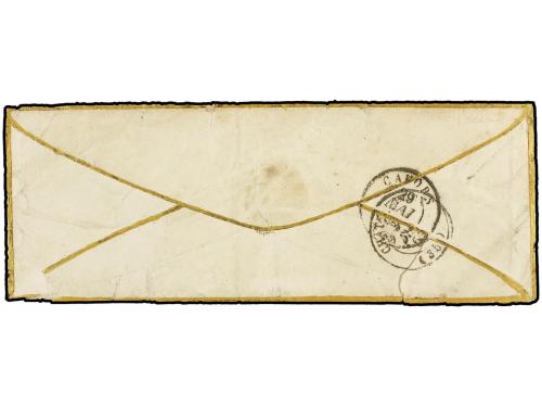 ✉ FRANCIA. Yv. 1 (2). 1853. Gold lined ornamental cover from