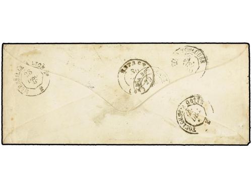 ✉ ARGELIA. Yv. 14. 1860. BONE (Argelia) a ESTAGEL. 20 cts. a