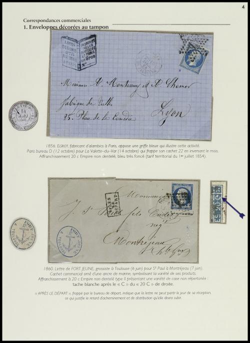 ✉ FRANCIA. 1826-1876. Colección de 30 cartas con sobres con 