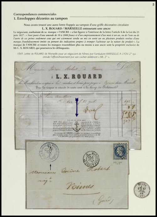 ✉ FRANCIA. 1826-1876. Colección de 30 cartas con sobres con 