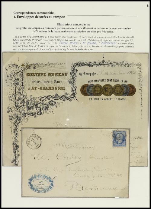✉ FRANCIA. 1826-1876. Colección de 30 cartas con sobres con 