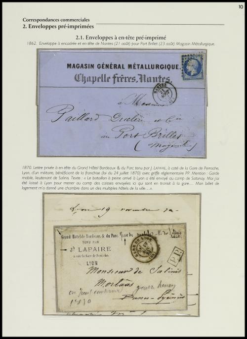 ✉ FRANCIA. 1826-1876. Colección de 30 cartas con sobres con 