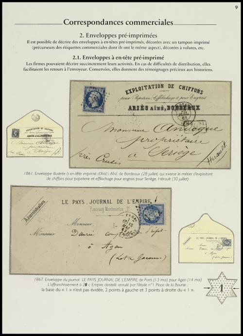 ✉ FRANCIA. 1826-1876. Colección de 30 cartas con sobres con 