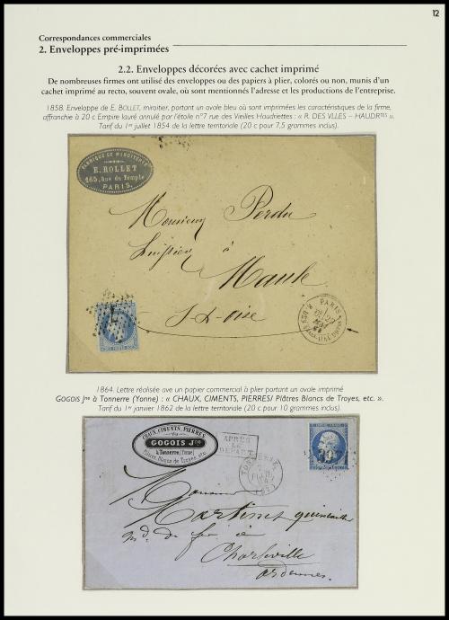 ✉ FRANCIA. 1826-1876. Colección de 30 cartas con sobres con 