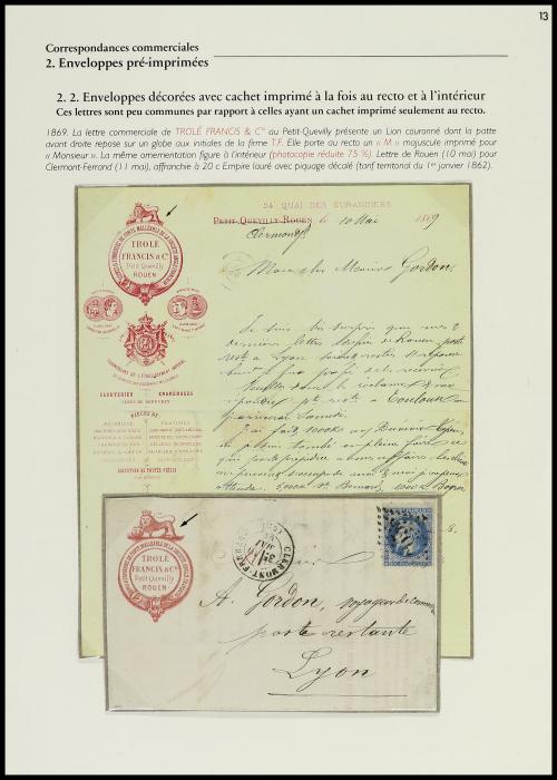 ✉ FRANCIA. 1826-1876. Colección de 30 cartas con sobres con 