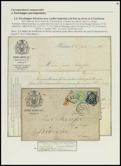 ✉ FRANCIA. 1826-1876. Colección de 30 cartas con sobres con 