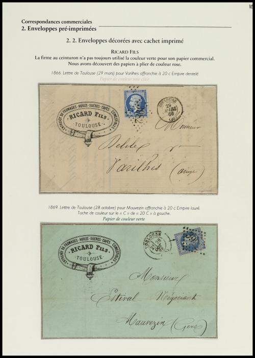 ✉ FRANCIA. 1826-1876. Colección de 30 cartas con sobres con 