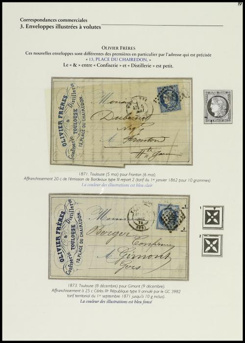 ✉ FRANCIA. 1826-1876. Colección de 30 cartas con sobres con 