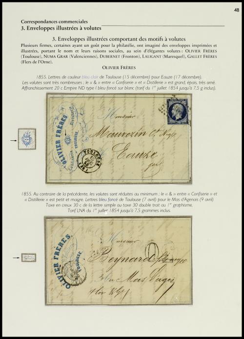 ✉ FRANCIA. 1826-1876. Colección de 30 cartas con sobres con 