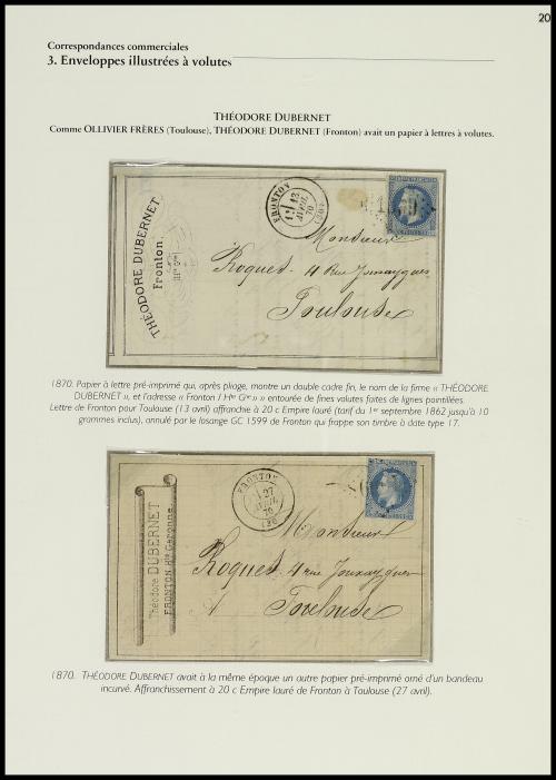 ✉ FRANCIA. 1826-1876. Colección de 30 cartas con sobres con 