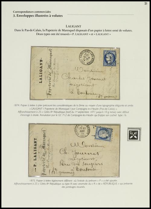 ✉ FRANCIA. 1826-1876. Colección de 30 cartas con sobres con 