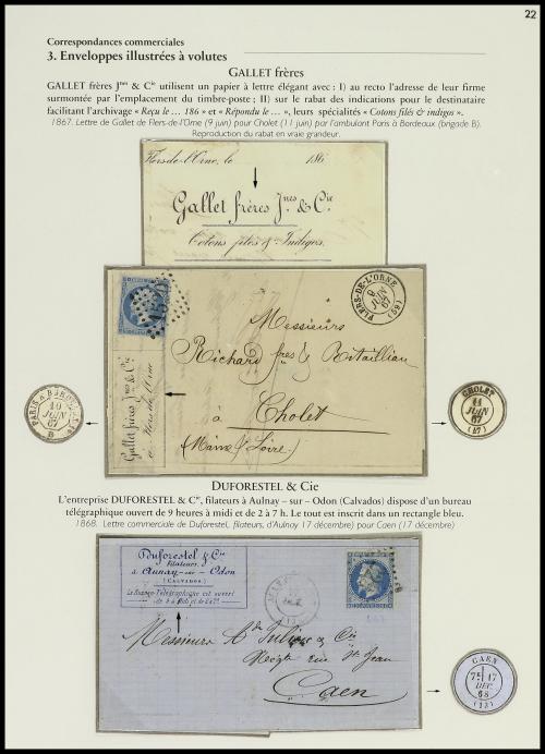 ✉ FRANCIA. 1826-1876. Colección de 30 cartas con sobres con 