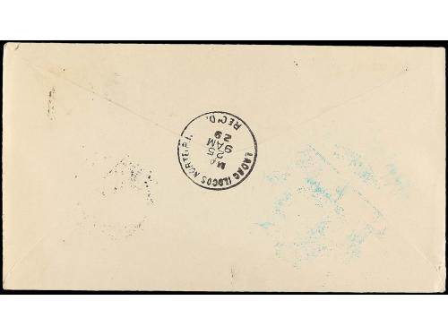 ✉ FILIPINAS. 1929 (21 Marzo). AIR MAIL. MANILA a LAOAG. 2 ct