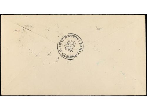 ✉ FILIPINAS. 1929 (21 Marzo). AIR MAIL. MANILA a SAN FERNAND