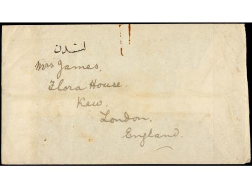 ✉ IRAN. Sc. 427. 1906. TEHERAN to LONDON. 13 ch. blue Provis