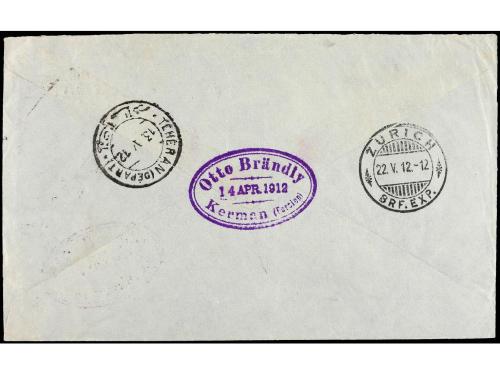✉ IRAN. Sc. 481, 485d, 487c, 488d. 1912. KERMAN to ZURICH. 1