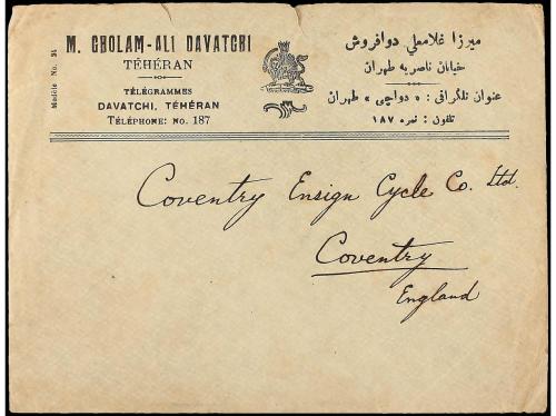 ✉ IRAN. 1922. TEHERAN to ENGLAND. 1 ch. (3), 2 ch., 3 ch. an