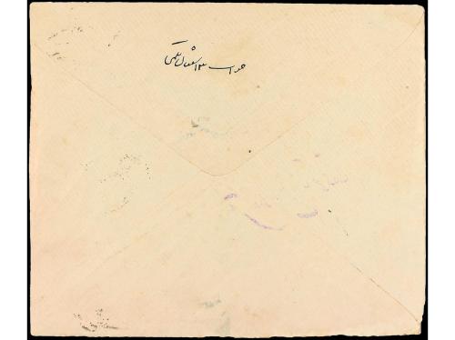 ✉ IRAN. 1924. CHIRAZ to KOUM. Unfranked envelope with POSTAG