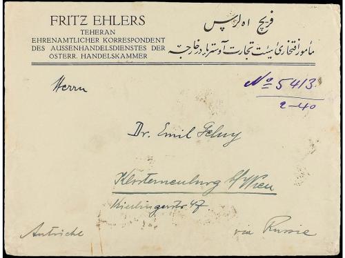 ✉ IRAN. 1928. TEHERAN to AUSTRIA. 1 ch. (2), 6 ch. and 2 kr.