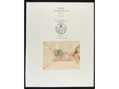 ✉ NEPAL. 1907-41. Ten covers with 4 pies stamps from the 190