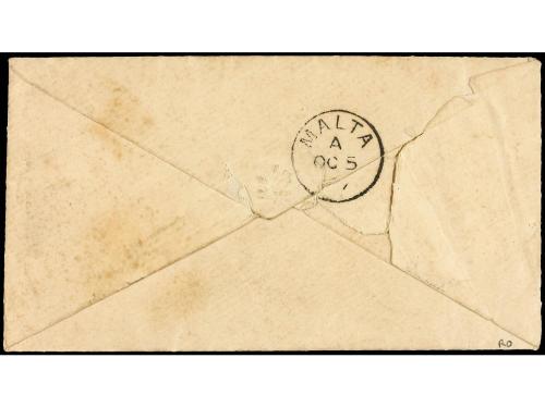✉ GIBRALTAR. 1877. GIBRALTAR to LA VALLETTA (Malta). 1/2 d. 