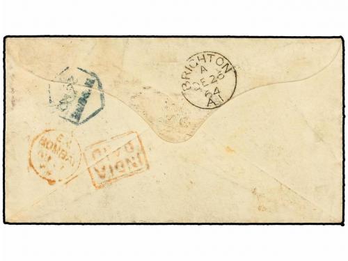 ✉ INDIA INGLESA. 1864. CALLIAM to ENGLAND. Envelope franked 