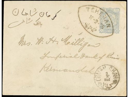 ✉ IRAN. Sc. 91 (2). 1896. TEHERAN to CRMANCHAH. 10 ch. grey 