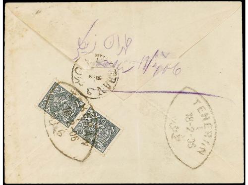 ✉ IRAN. Sc. 91 (2). 1896. TEHERAN to CRMANCHAH. 10 ch. grey 